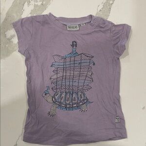 WHEAT size 9 month Purple Kids T-Shirt with Turtle Print